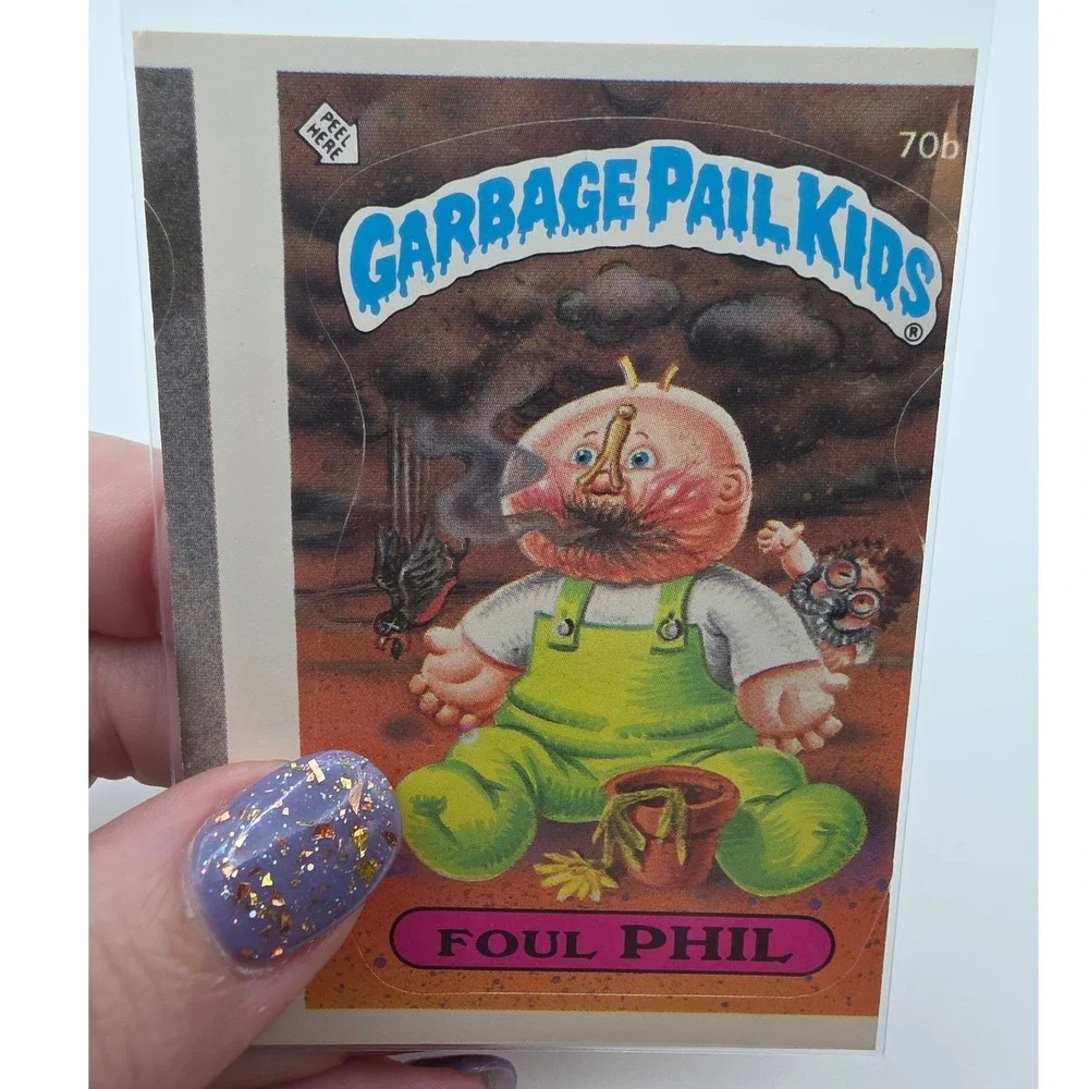Error Card Miscut Topps Garbage Pail Kids OS2 Foul Phil 70b Multi 1985 Series 2